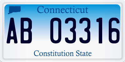 CT license plate AB03316