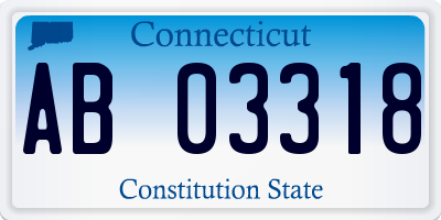 CT license plate AB03318