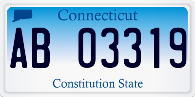 CT license plate AB03319