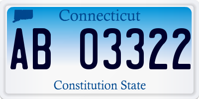 CT license plate AB03322