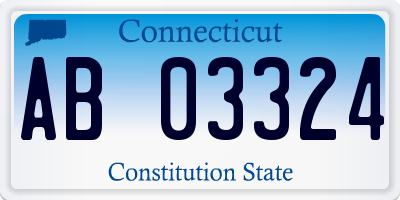 CT license plate AB03324