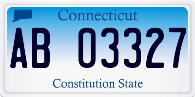 CT license plate AB03327