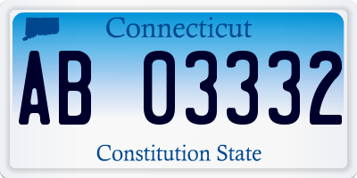 CT license plate AB03332