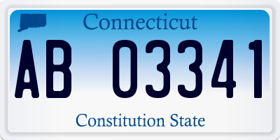 CT license plate AB03341