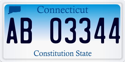 CT license plate AB03344