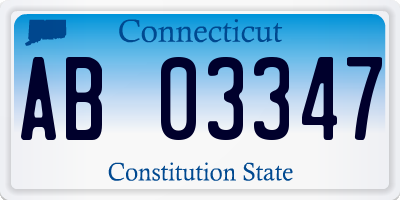 CT license plate AB03347