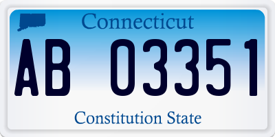 CT license plate AB03351