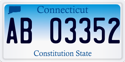 CT license plate AB03352