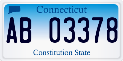 CT license plate AB03378