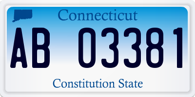 CT license plate AB03381