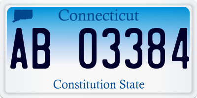 CT license plate AB03384