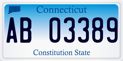 CT license plate AB03389