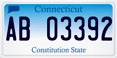 CT license plate AB03392