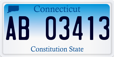 CT license plate AB03413