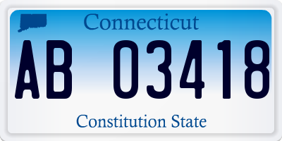 CT license plate AB03418