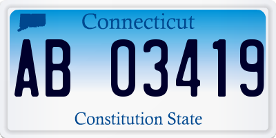 CT license plate AB03419