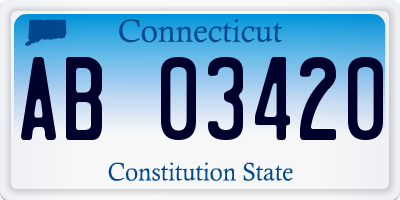 CT license plate AB03420