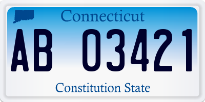 CT license plate AB03421