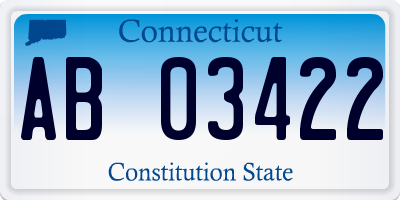 CT license plate AB03422