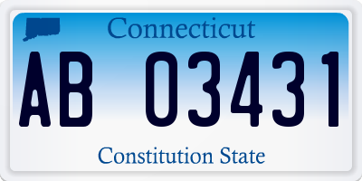 CT license plate AB03431