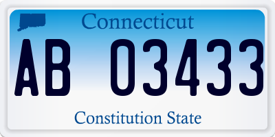 CT license plate AB03433