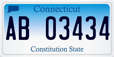 CT license plate AB03434