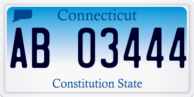 CT license plate AB03444