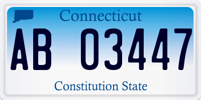 CT license plate AB03447