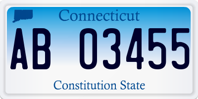 CT license plate AB03455