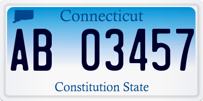 CT license plate AB03457
