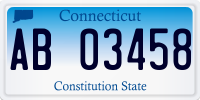 CT license plate AB03458