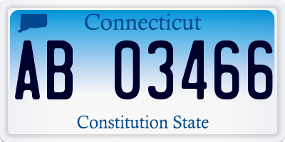 CT license plate AB03466