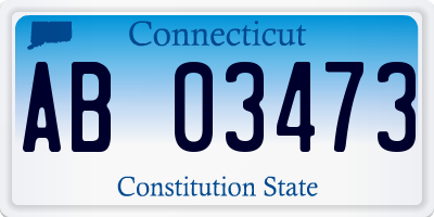 CT license plate AB03473