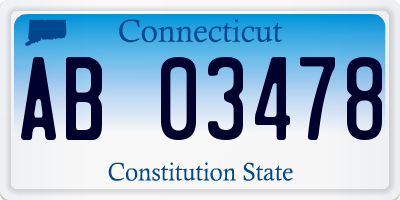 CT license plate AB03478