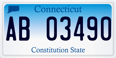 CT license plate AB03490