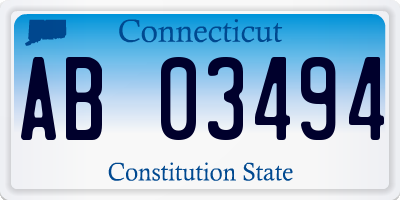 CT license plate AB03494