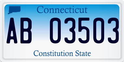 CT license plate AB03503