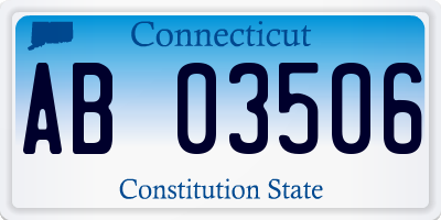 CT license plate AB03506