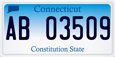 CT license plate AB03509