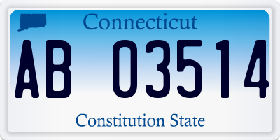 CT license plate AB03514