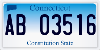 CT license plate AB03516