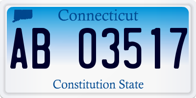 CT license plate AB03517