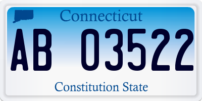 CT license plate AB03522