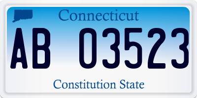 CT license plate AB03523