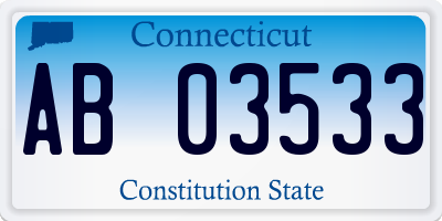 CT license plate AB03533