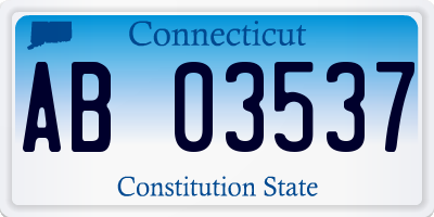 CT license plate AB03537