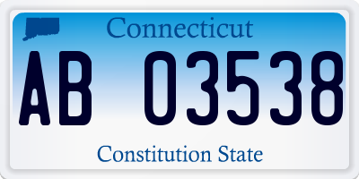 CT license plate AB03538