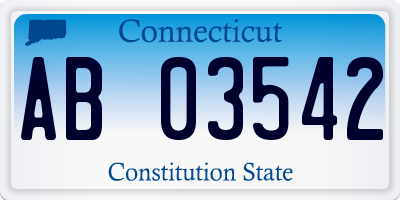 CT license plate AB03542