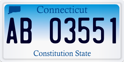 CT license plate AB03551