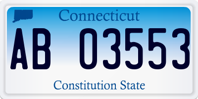 CT license plate AB03553
